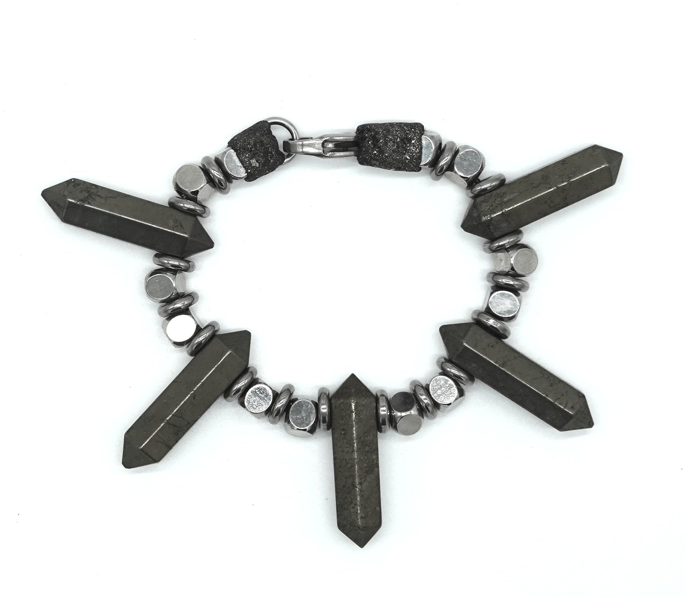 Quintet Bracelet with 5 Pyrite stone wands