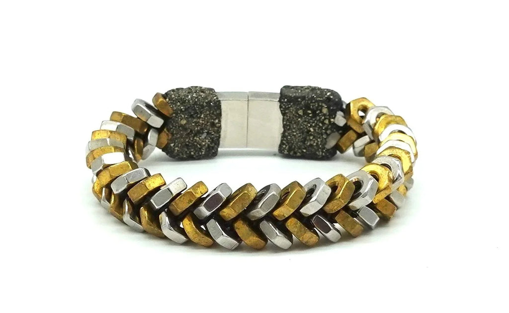 Bracelet - Braided Duotone Open Clasp