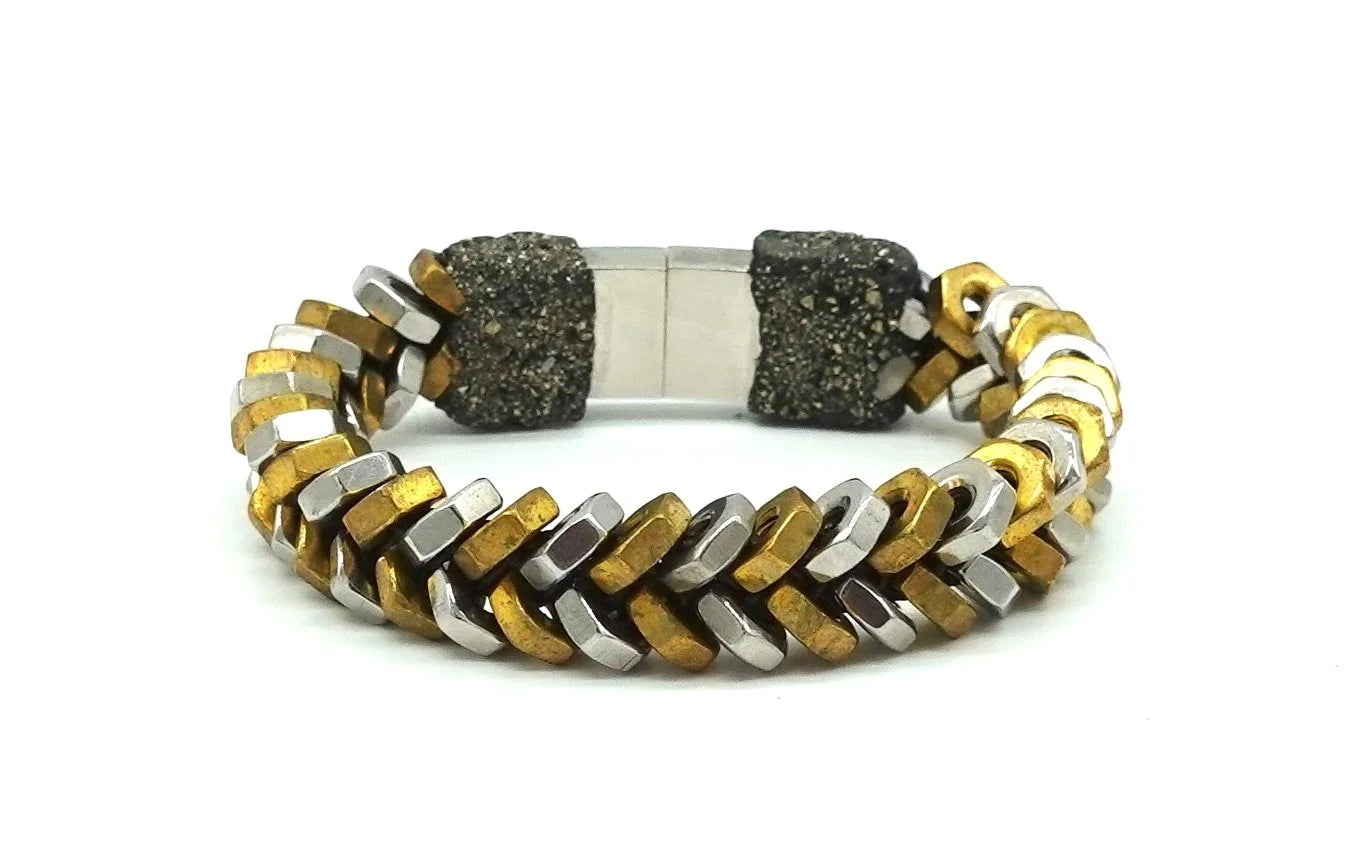 Bracelet - Braided Duotone Open Clasp