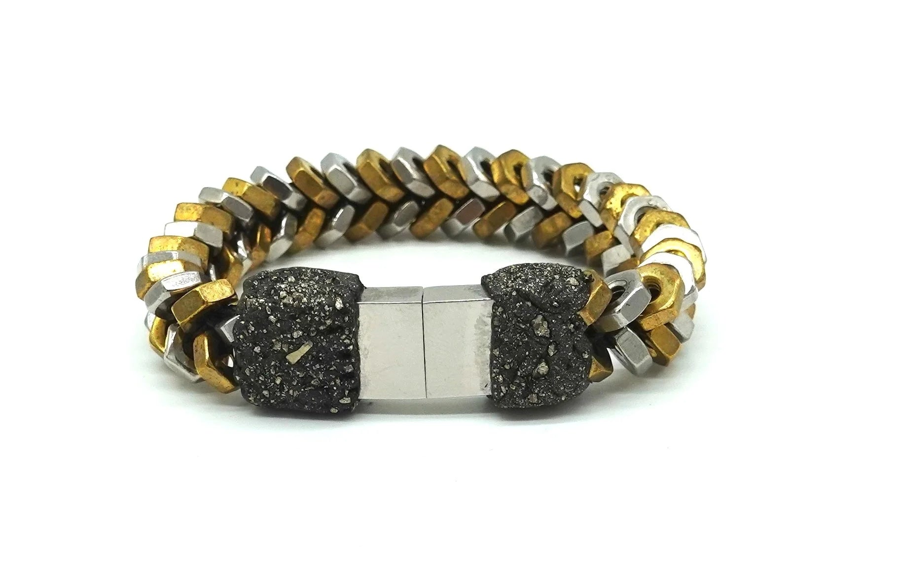 Bracelet - Braided Duotone Open Clasp