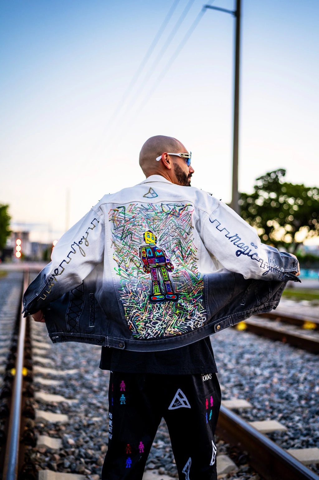 Jacket - White Gradient Spiked