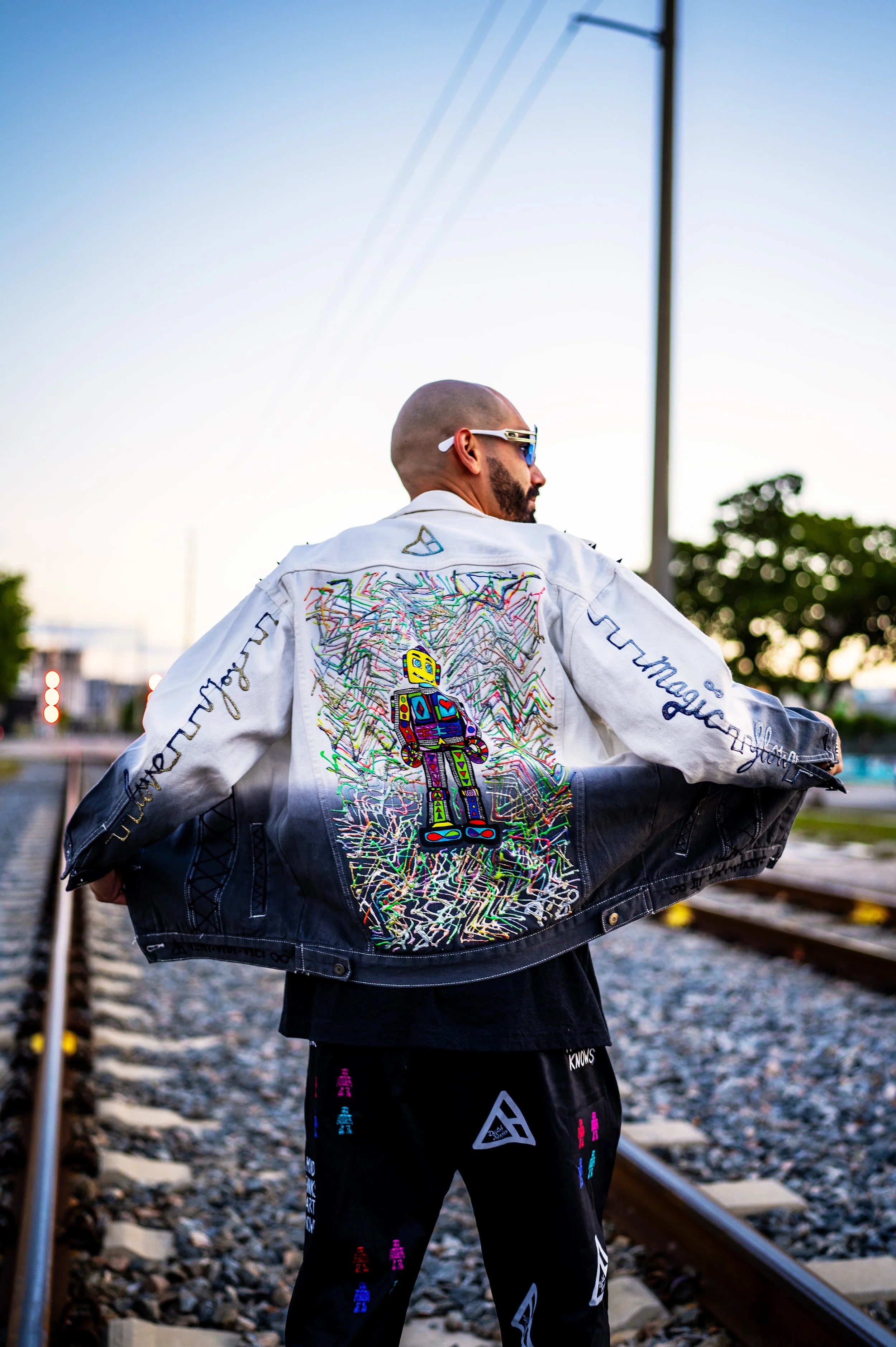 Jacket - White Gradient Spiked