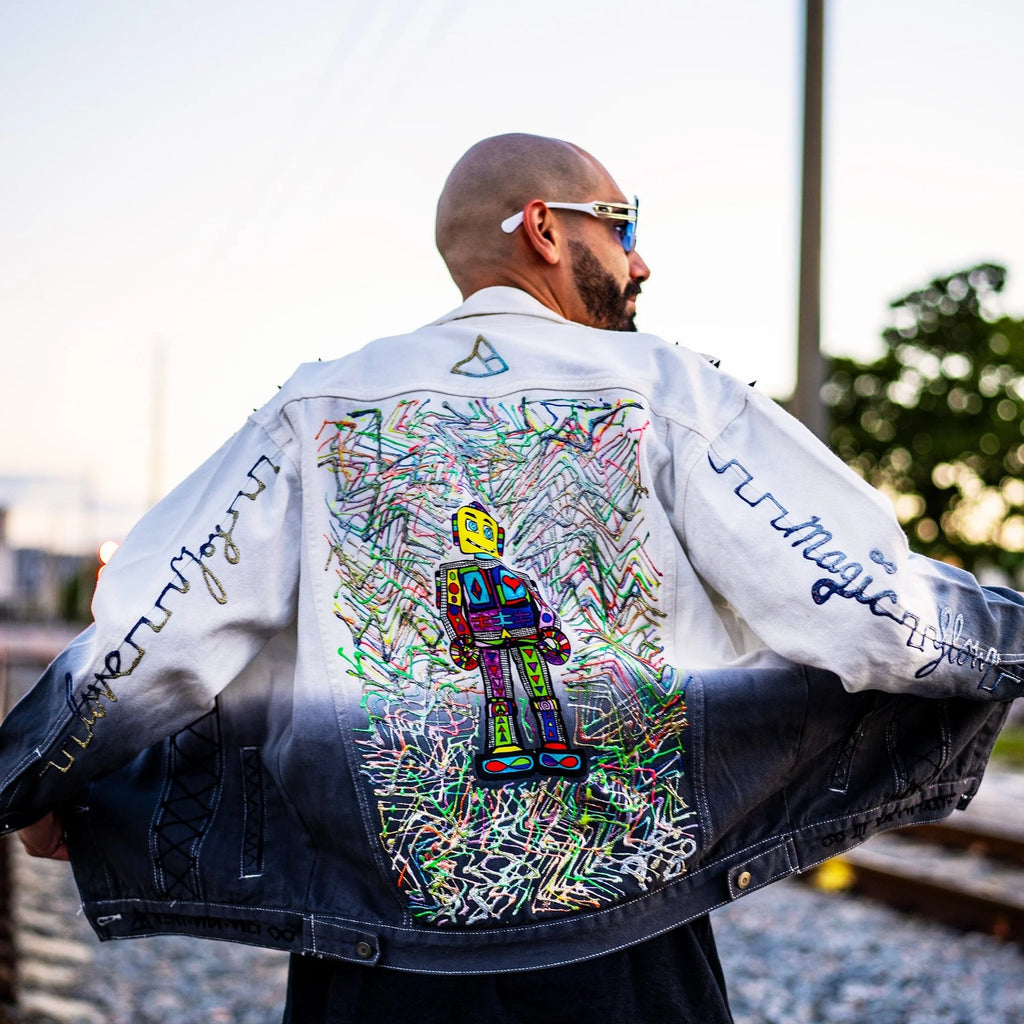 Jacket - White Gradient Spiked